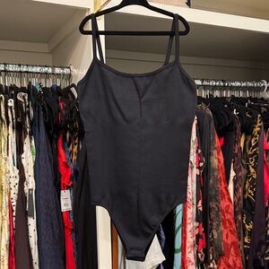 Black Spaghetti Strap Bodysuit